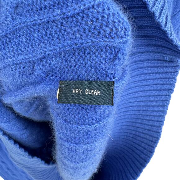 Polo by Ralph Lauren Men’s 100% Cashmere Cerulean Blue Cable Knit Dad Sweater - Picture 6 of 6